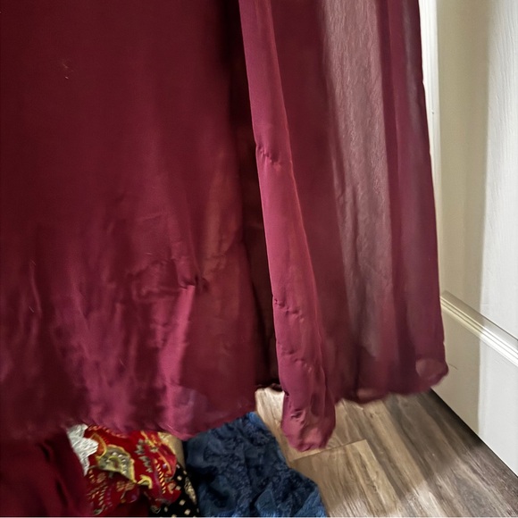 BHLDN Elegant Burgundy Sleeveless Dress - Picture 9 of 12